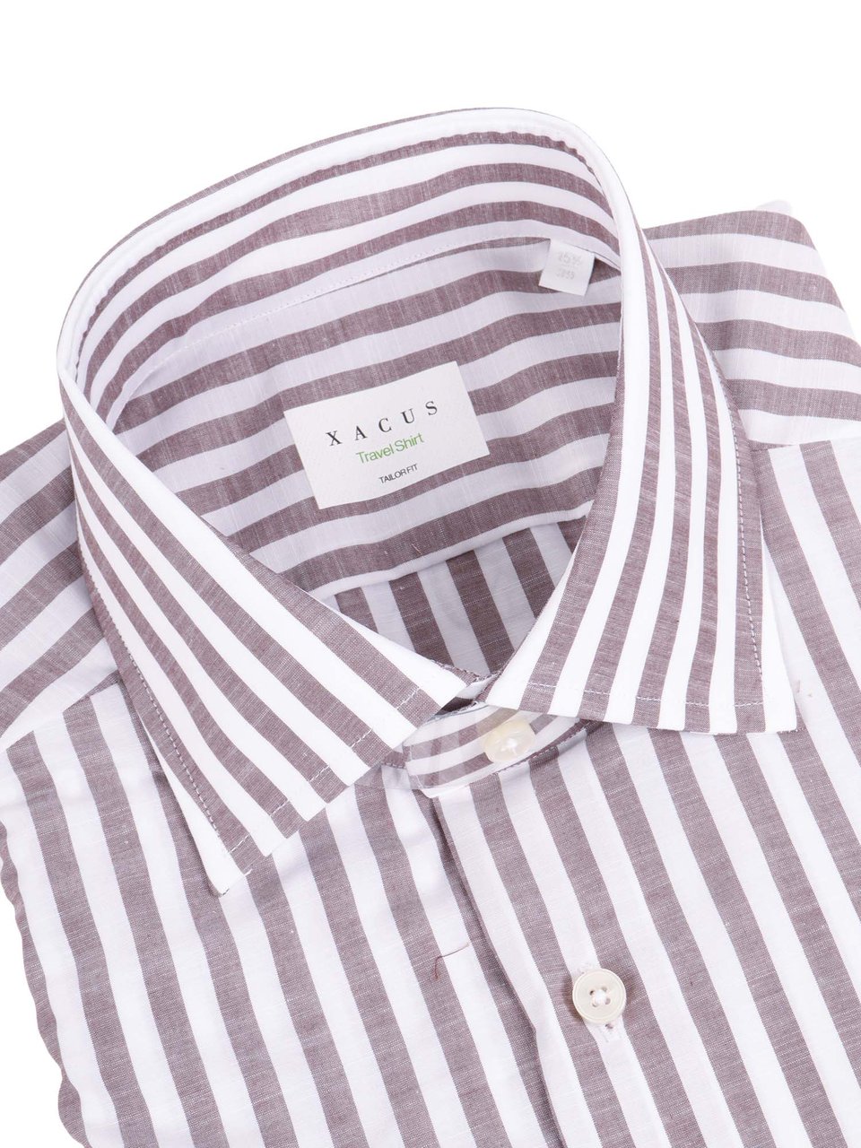 Xacus Vertical Striped Structured Collar Shirt Wit