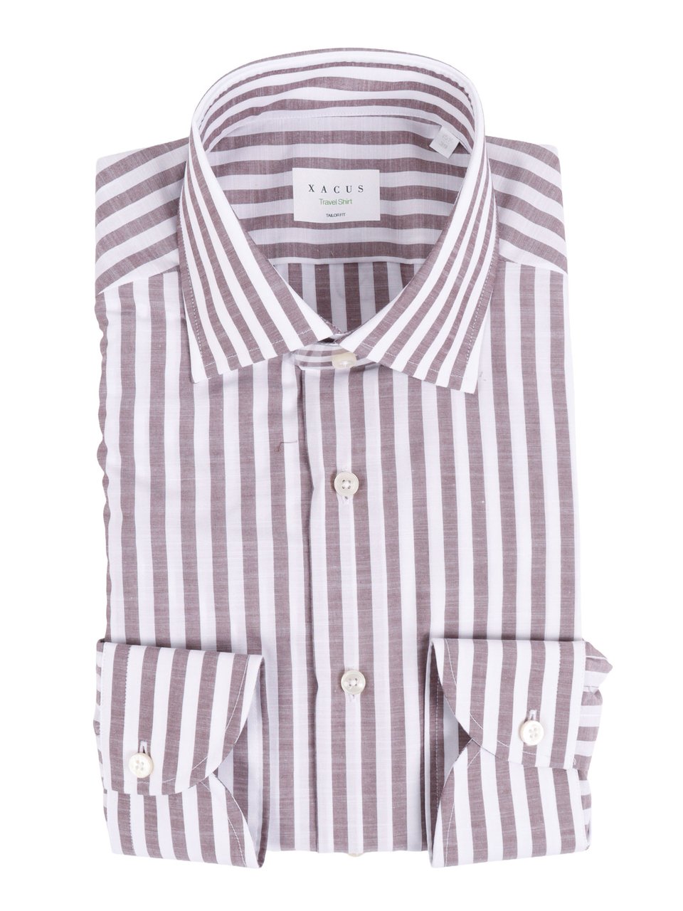 Xacus Vertical Striped Structured Collar Shirt Wit