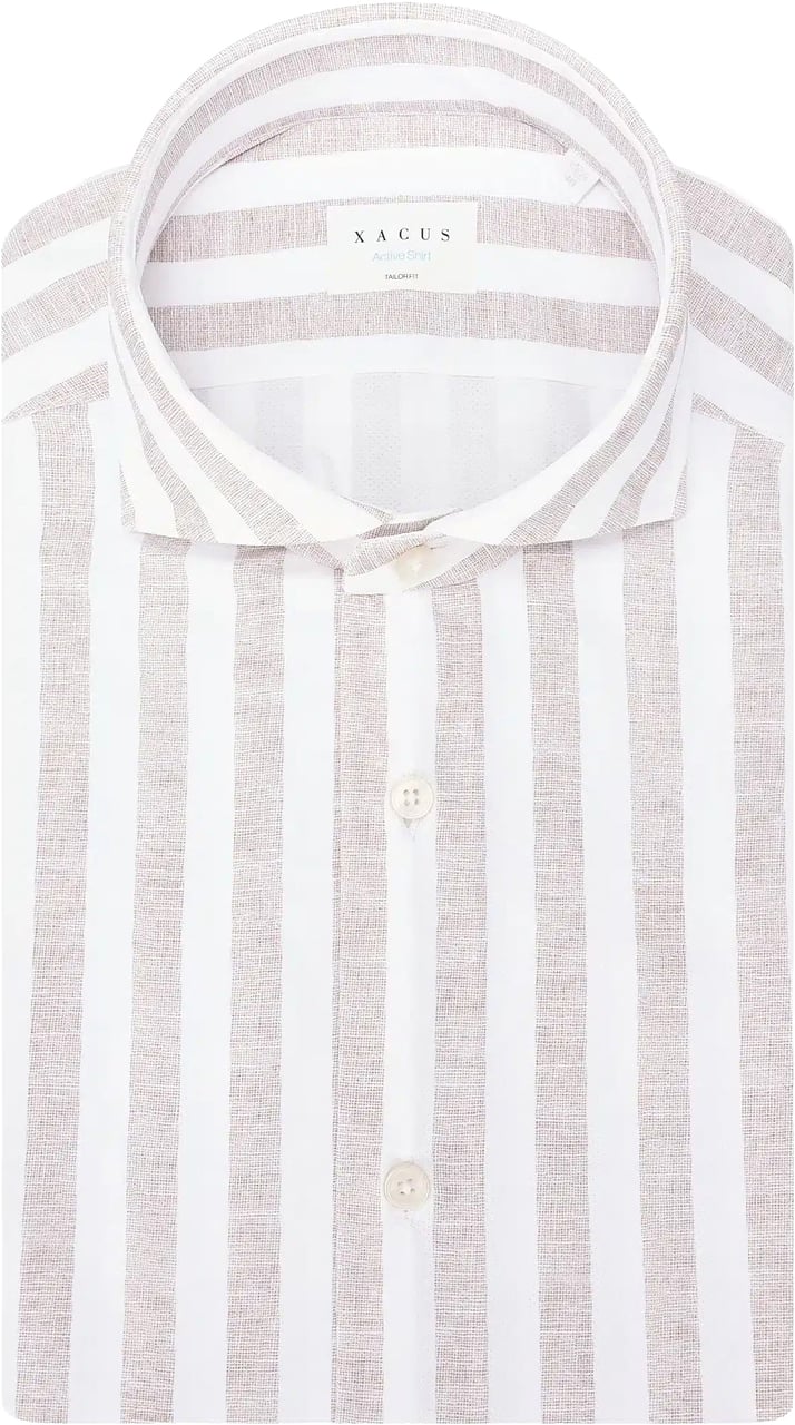 Xacus Active Tailor Linnen Look Stripe Be Beige