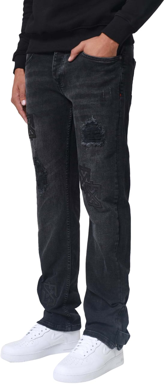 XPLCT Studios Patch Jeans | Dark grey Grijs