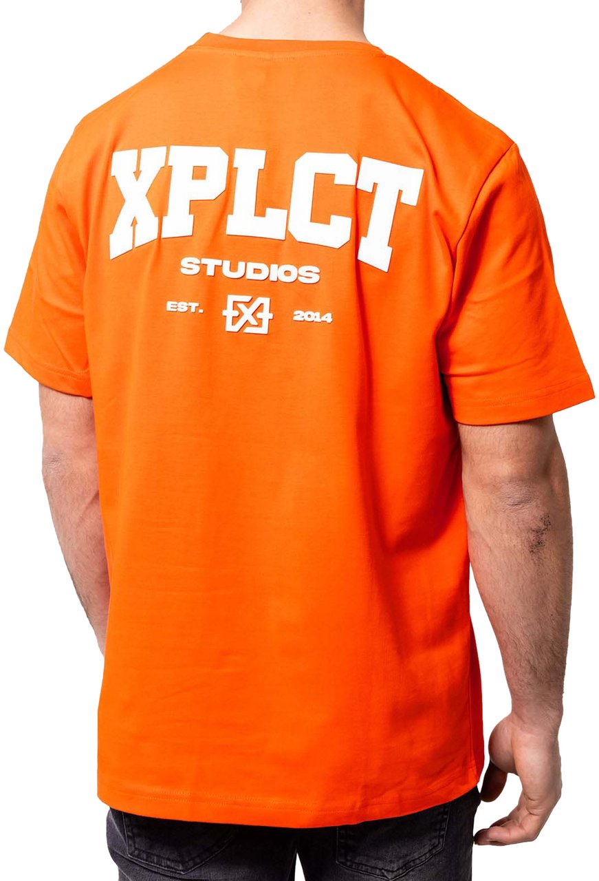 XPLCT Studios Community Tee | Orange/White Zwart