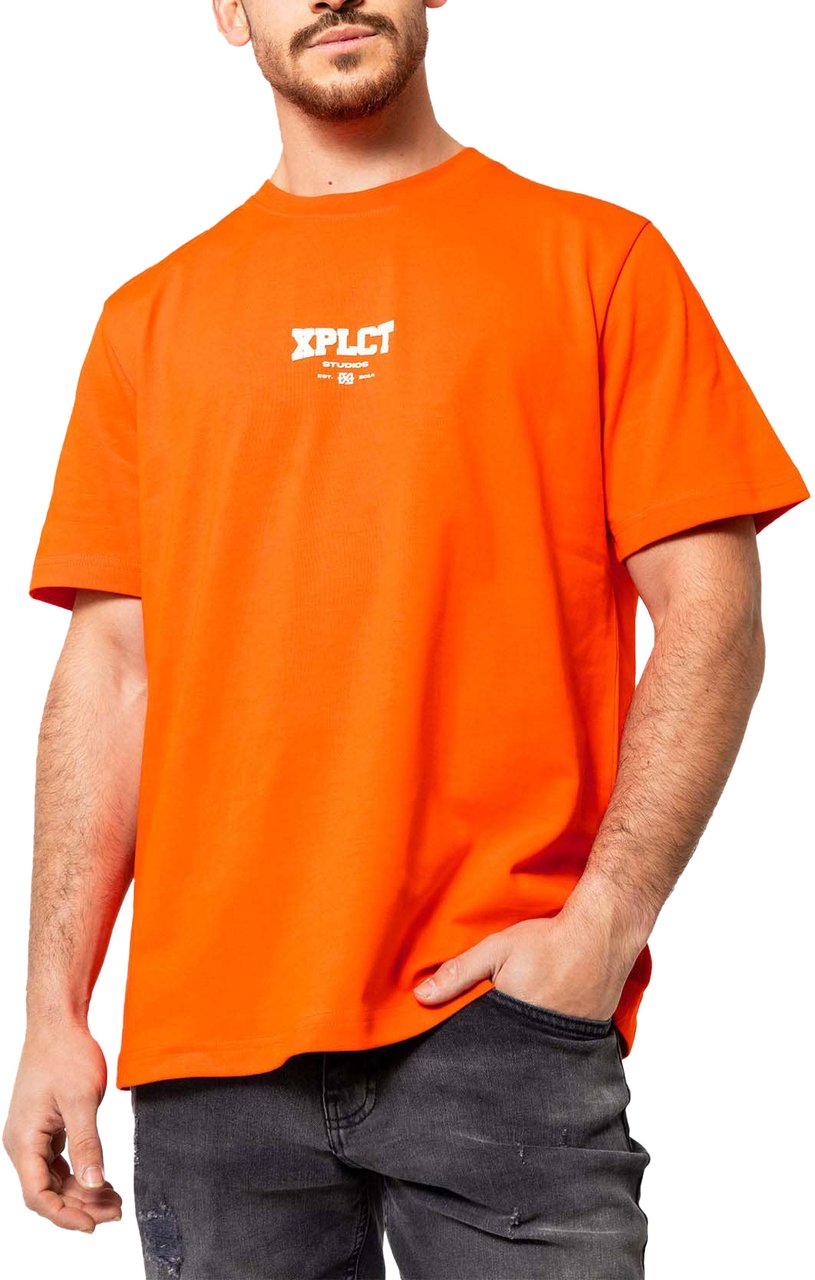 XPLCT Studios Community Tee | Orange/White Zwart