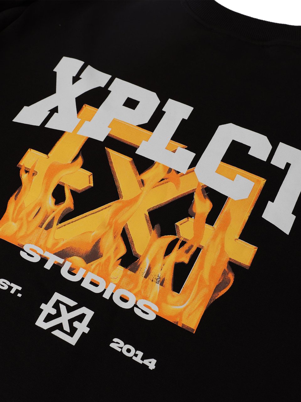 XPLCT Studios Flame Crewneck | Black Divers