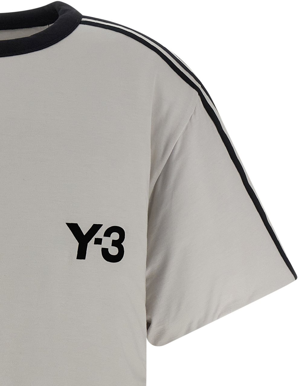 Y-3 Gray Lyocell T-Shirt Grijs