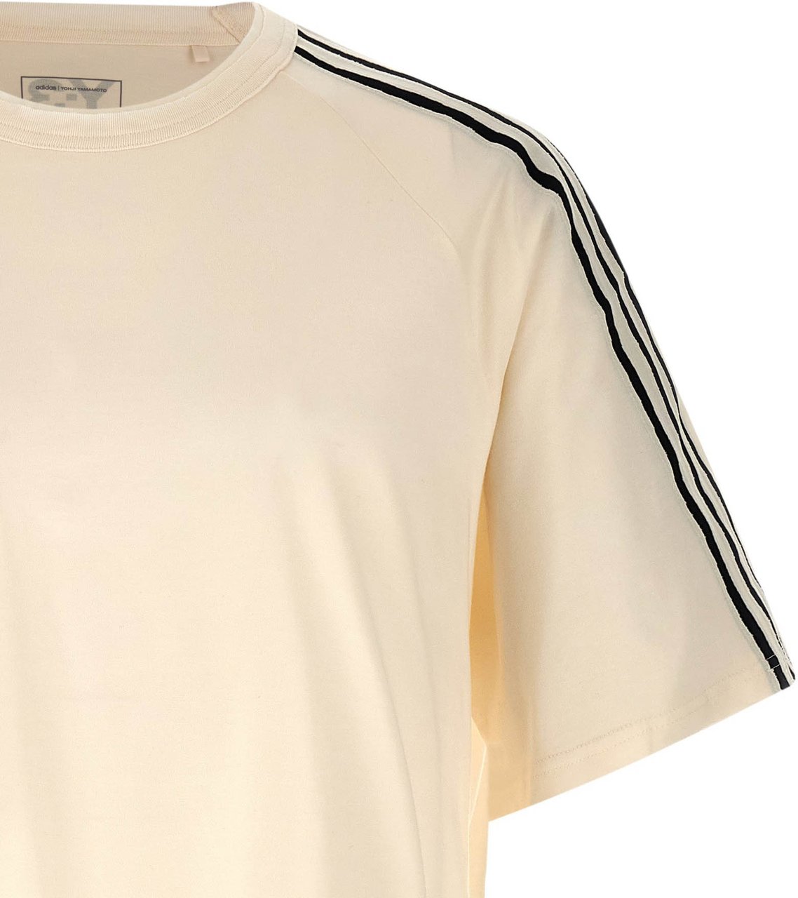 Y-3 White Cotton T-Shirt Blauw