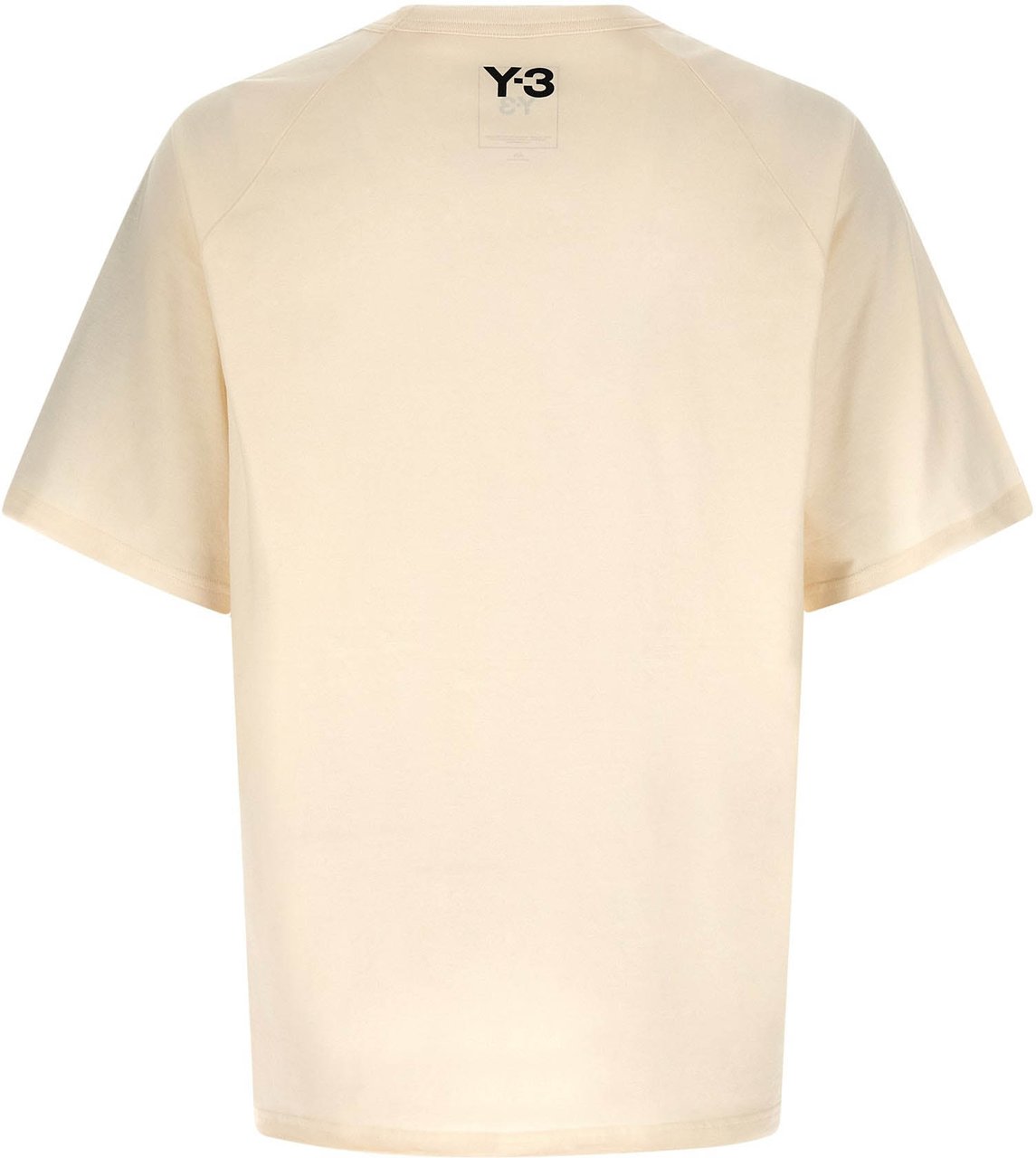 Y-3 White Cotton T-Shirt Blauw