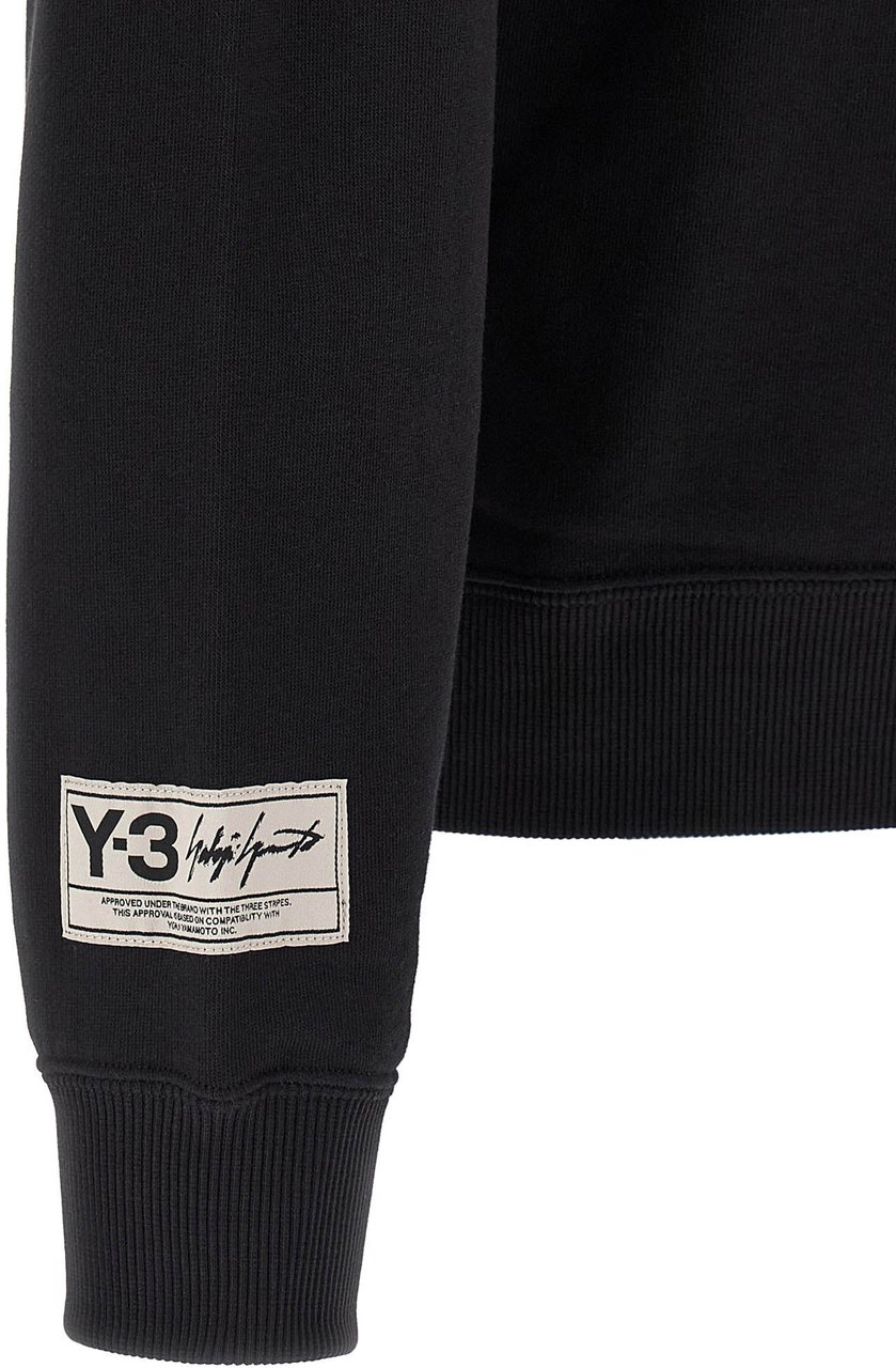 Y-3 Black Cotton Sweatshirt Zwart