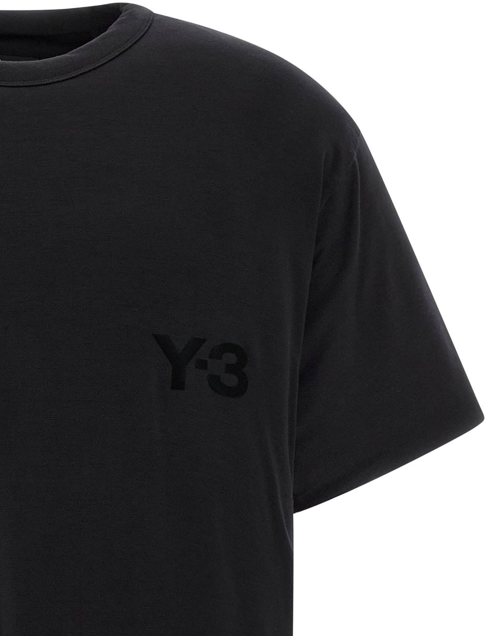Y-3 Black Lyocell T-Shirt Zwart