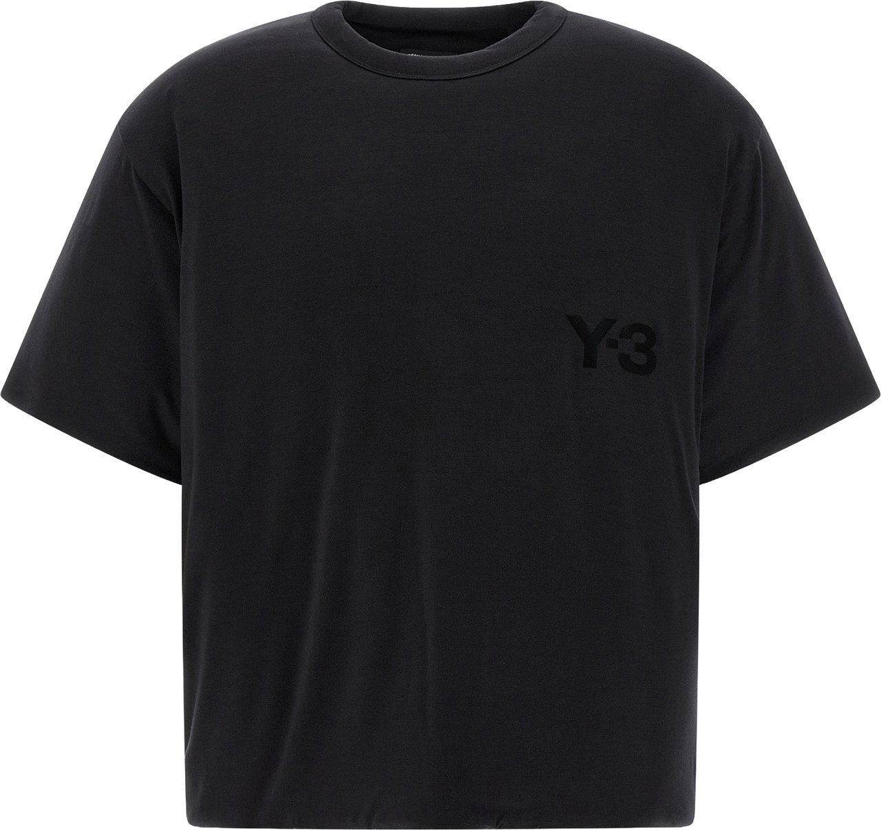 Y-3 Black Lyocell T-Shirt Zwart