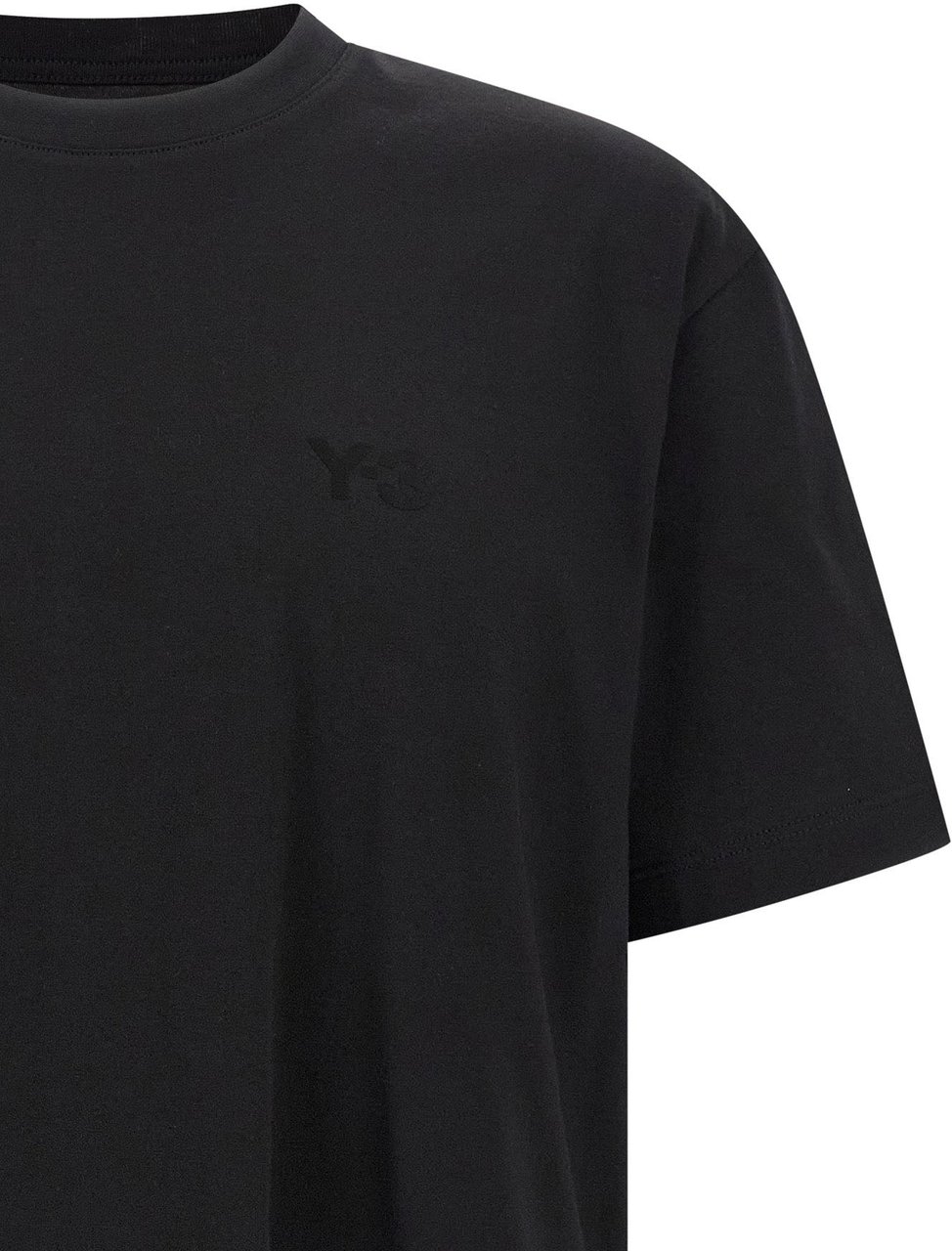 Y-3 Black Cotton T-Shirt Wit
