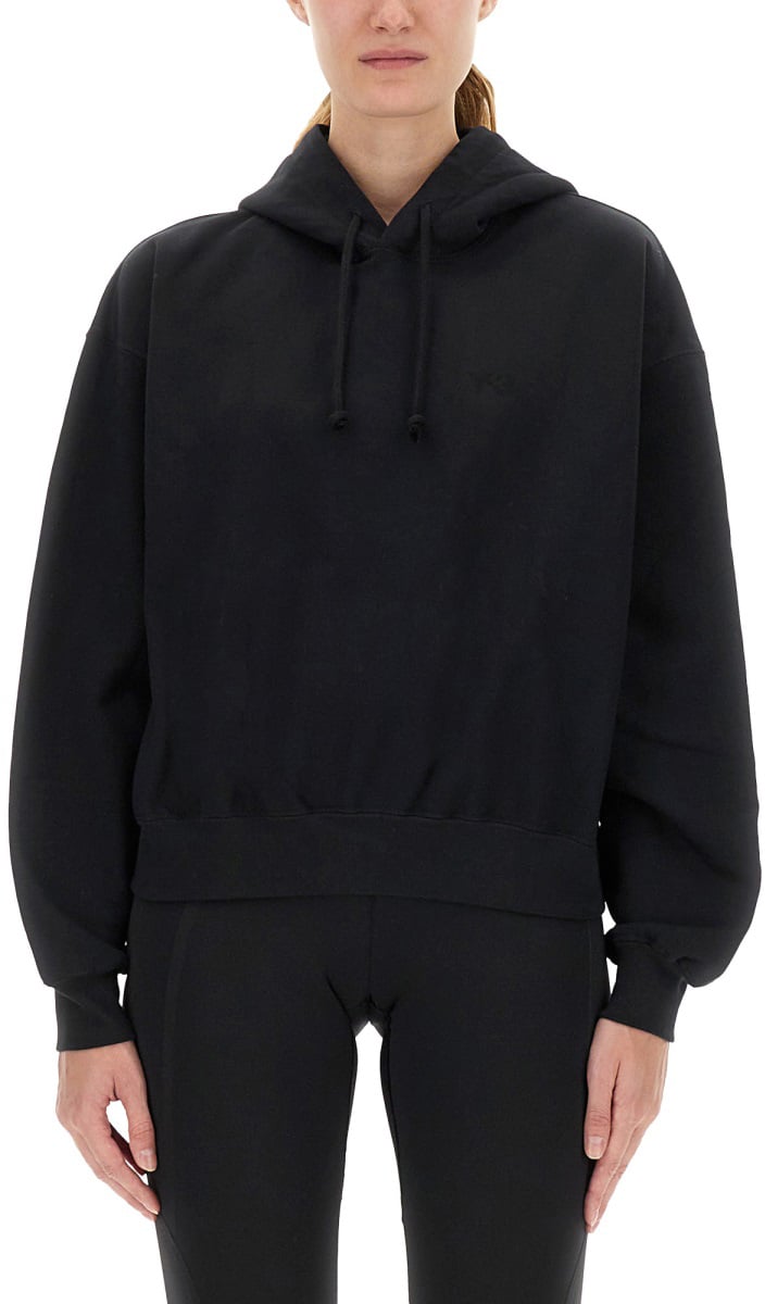 Y-3 HOODIE WITH MATCHING LOGO Zwart