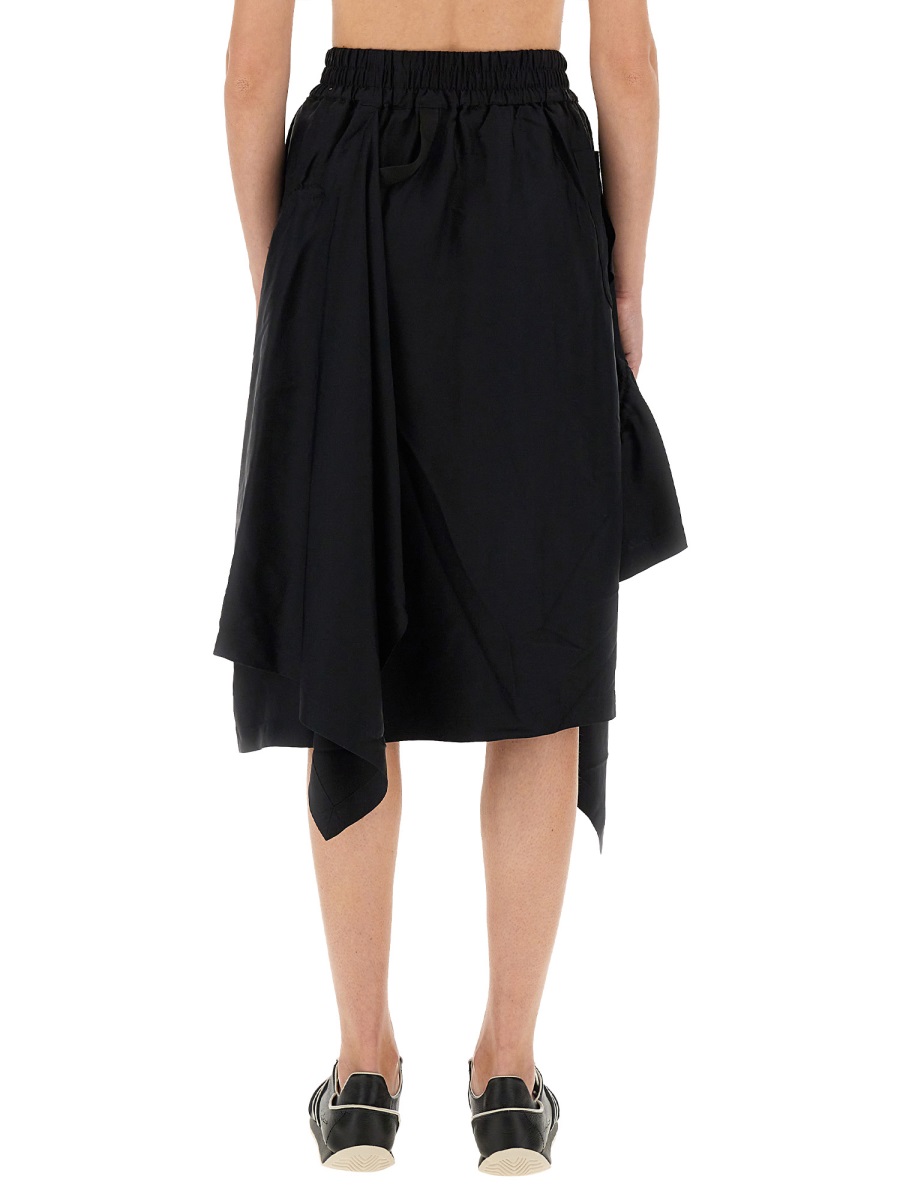 Y-3 ASYMMETRICAL SKIRT Zwart