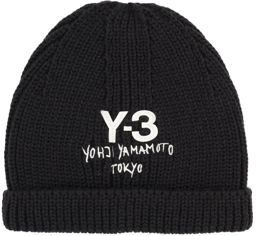 Y-3 COARSE KNIT CAP Zwart