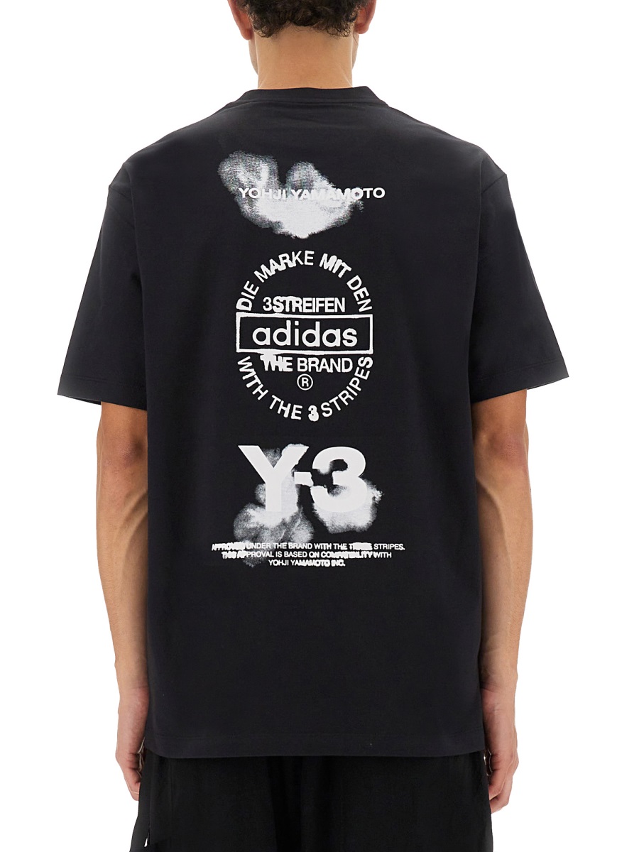 Y-3 T-SHIRT WITH PRINT Zwart