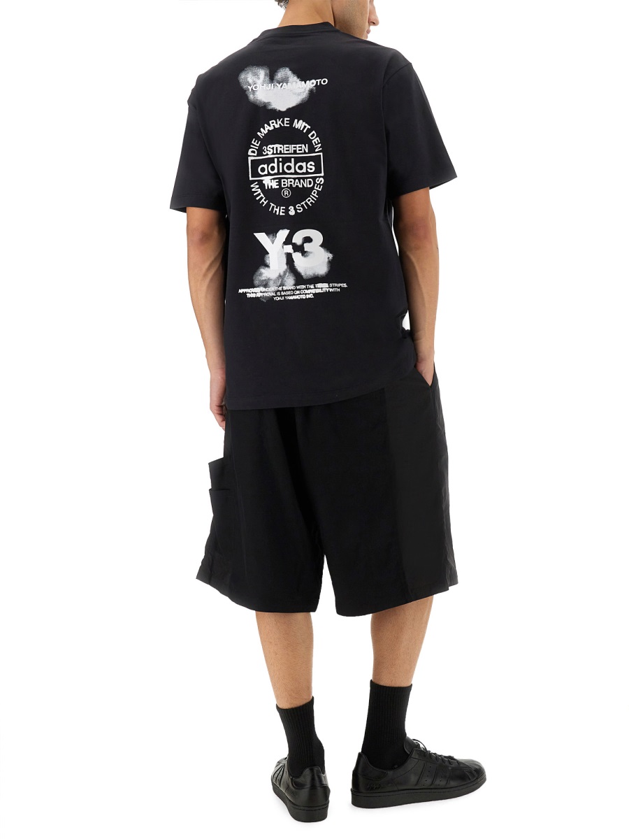 Y-3 T-SHIRT WITH PRINT Zwart