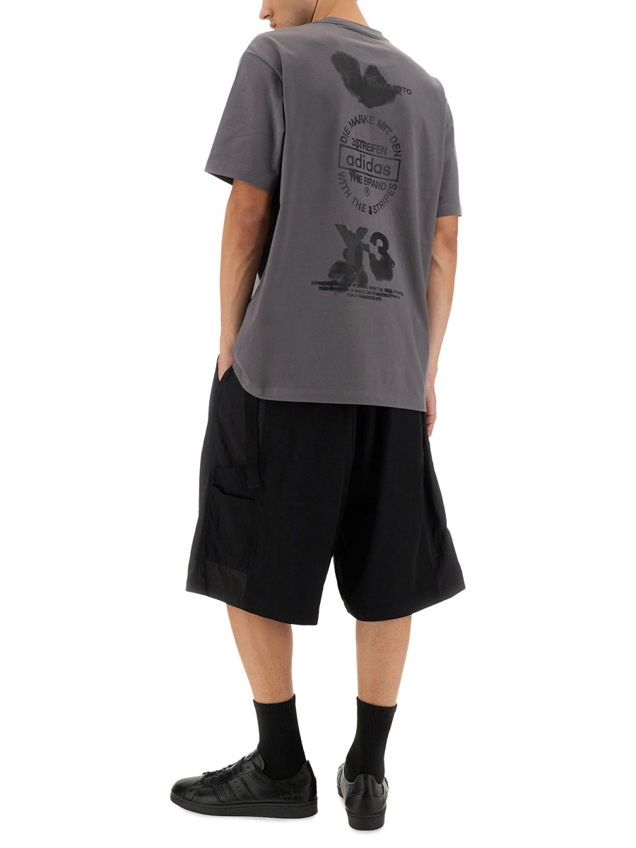 Y-3 T-SHIRT WITH PRINT Grijs