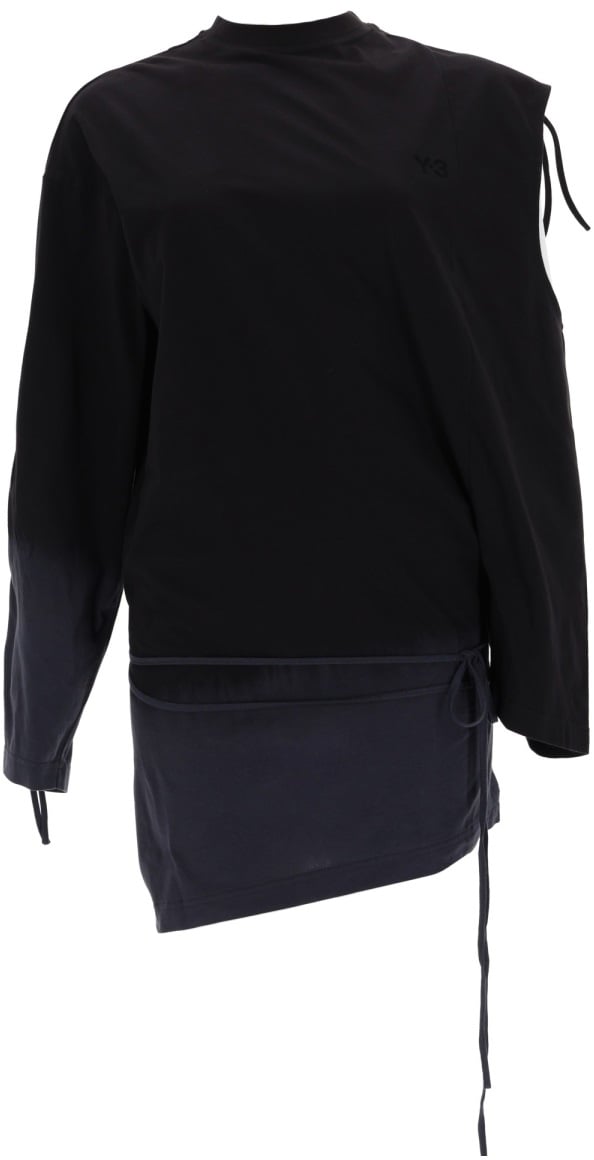 Y-3 T-SHIRT WITH CUT-OUT DETAIL Zwart