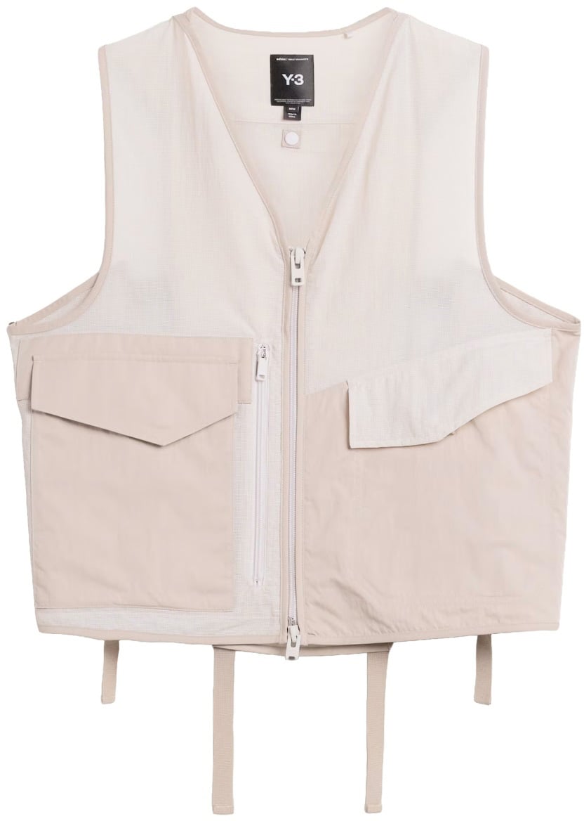 Y-3 VEST WITH POCKETS Beige