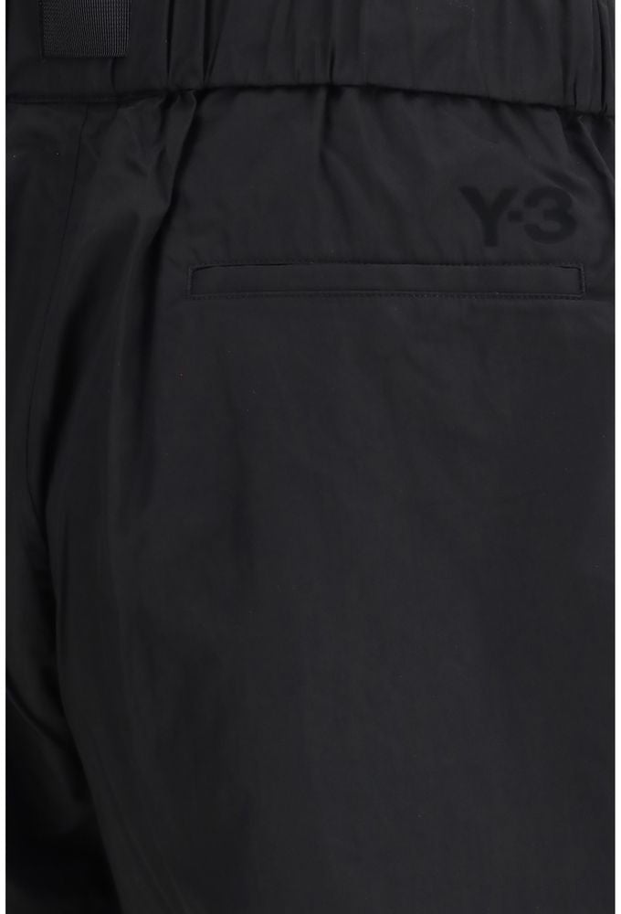 Y-3 Relaxed Fit Minimalist Shorts with Adjustable Belt Zwart