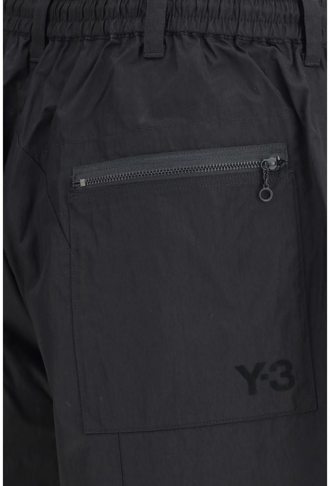 Y-3 Y-3 Black Cotton Bermuda Shorts Zwart