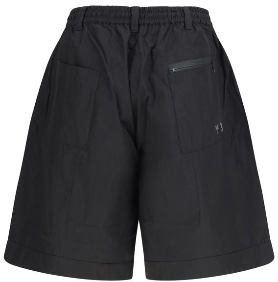 Y-3 Y-3 Black Cotton Bermuda Shorts Zwart