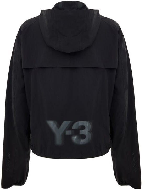Y-3 Black Polyamide Shell Jacket Zwart