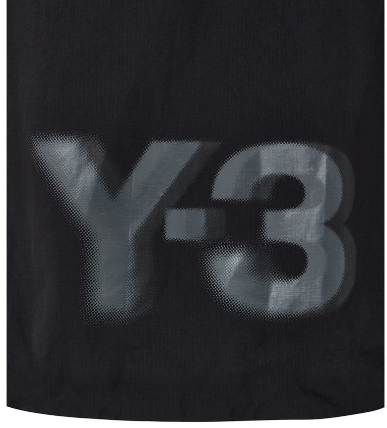Y-3 Black Polyamide Shell Jacket Zwart
