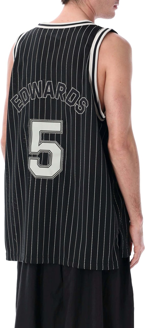 Y-3 Edwards Vertical Pinstripes Mesh Tank Top Zwart