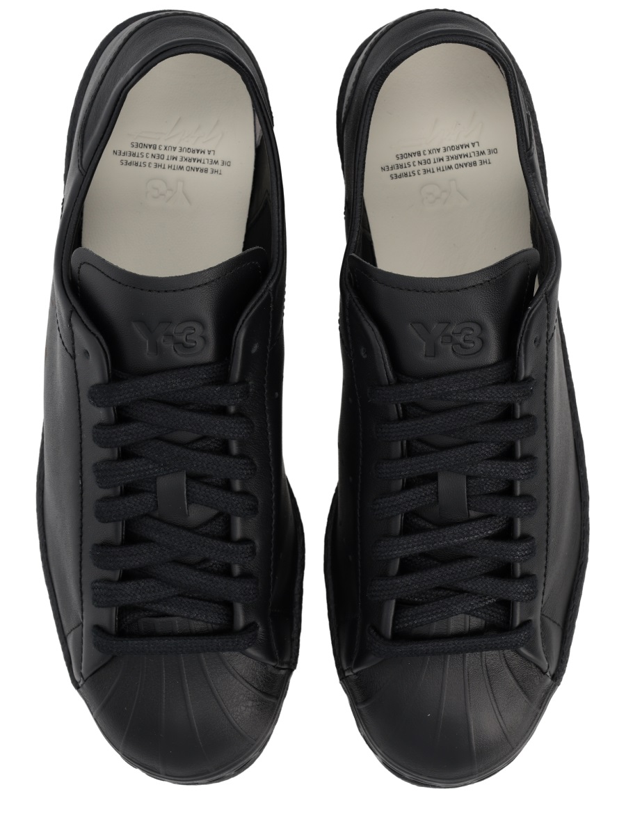 Y-3 Superstar Rounded Shell Toe Leather Sneakers Zwart
