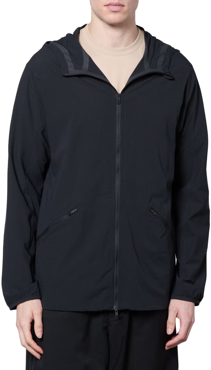 Y-3 Running Logo Ripstop Hooded Jacket Zwart