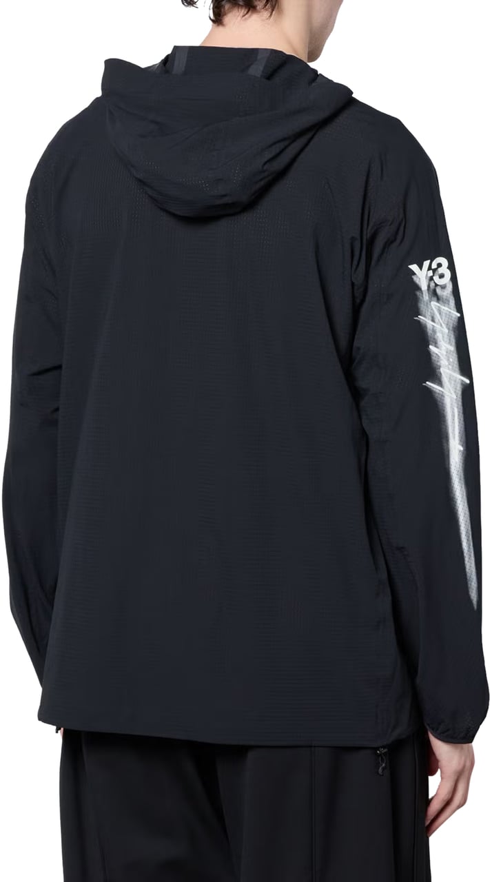 Y-3 Running Logo Ripstop Hooded Jacket Zwart