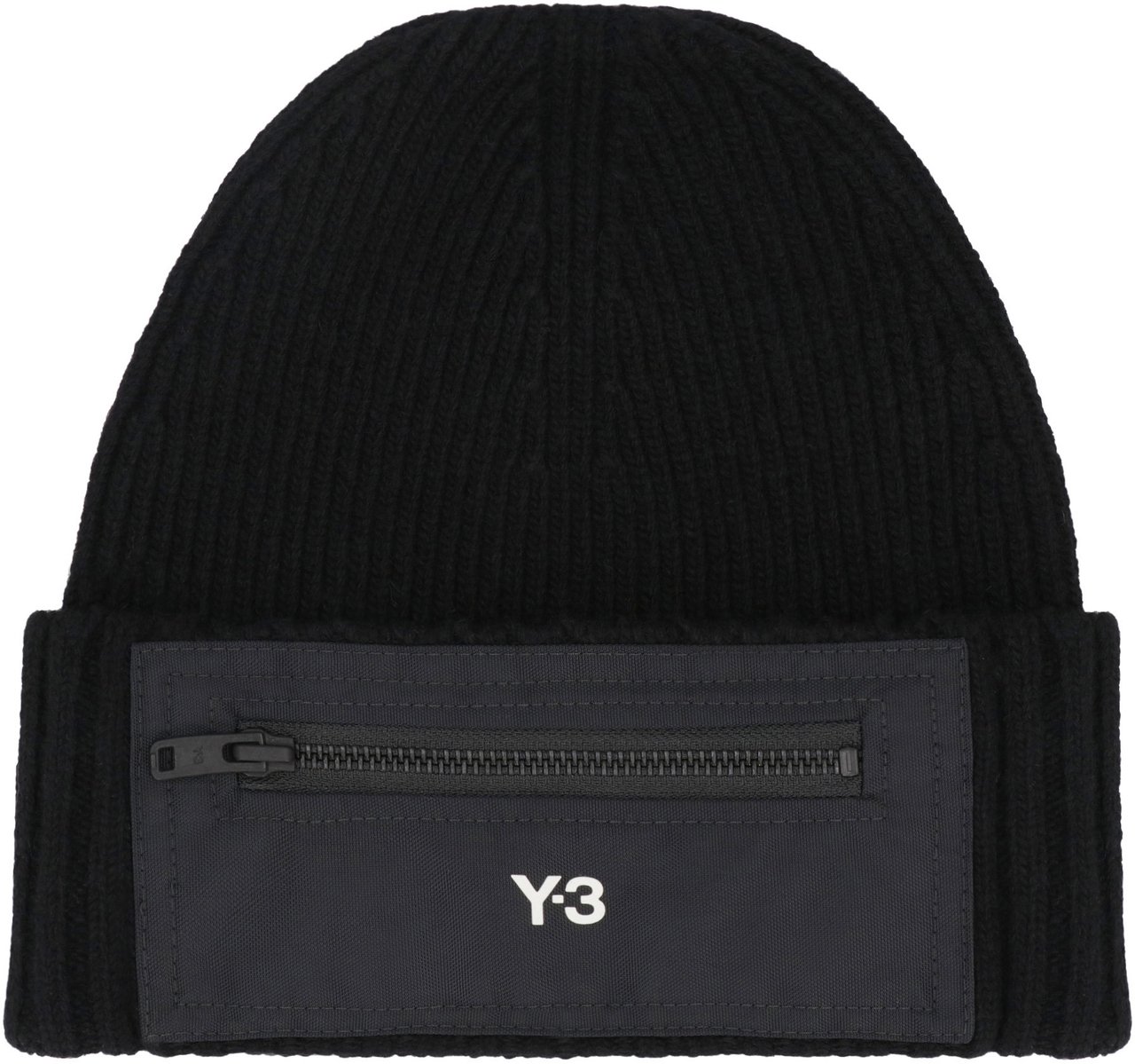 Y-3 Beanie Ribbed knit beanie Zwart