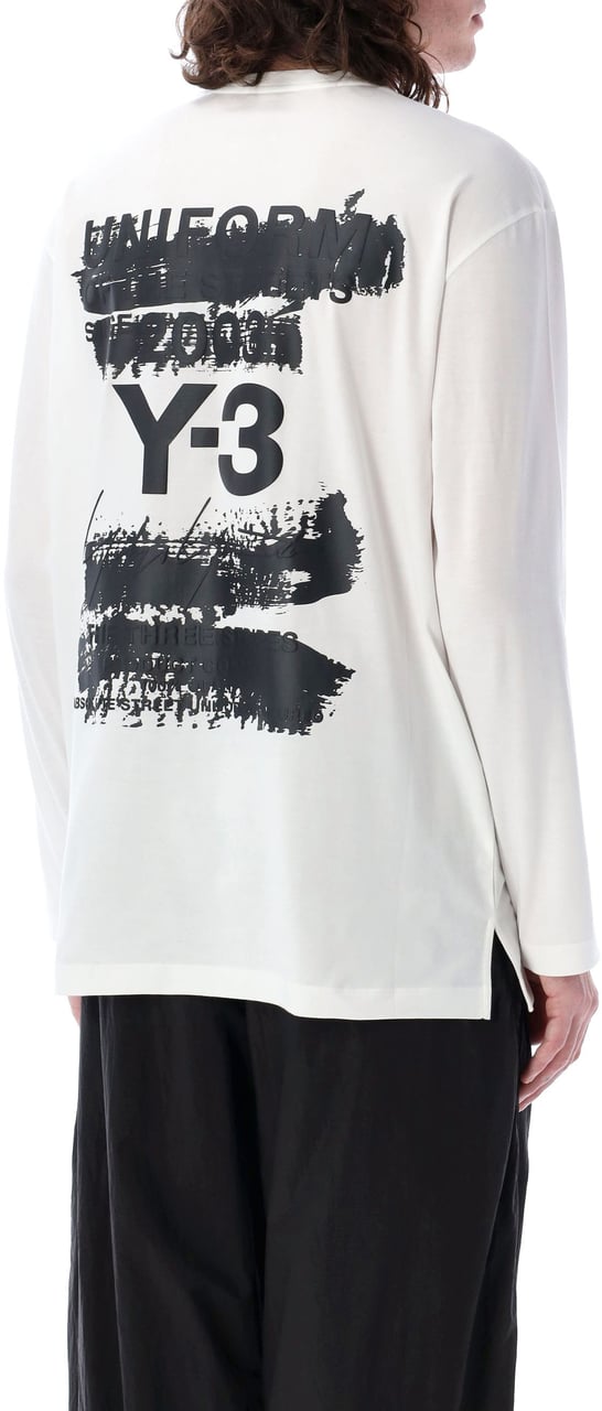 Y-3 Graphics L/S Tee Bianco Wit