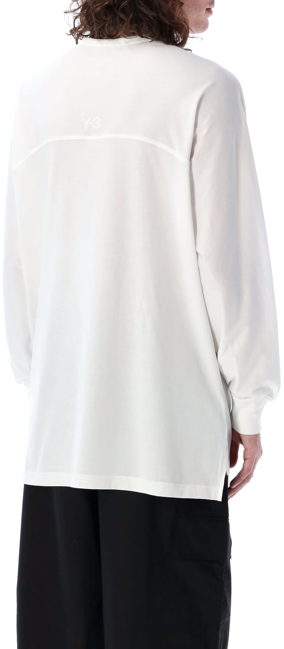 Y-3 3 Stripes L/S Tee Bianco Wit