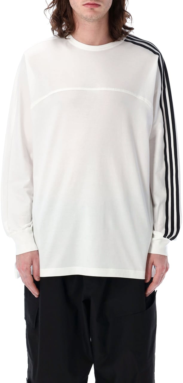 Y-3 3 Stripes L/S Tee Bianco Wit