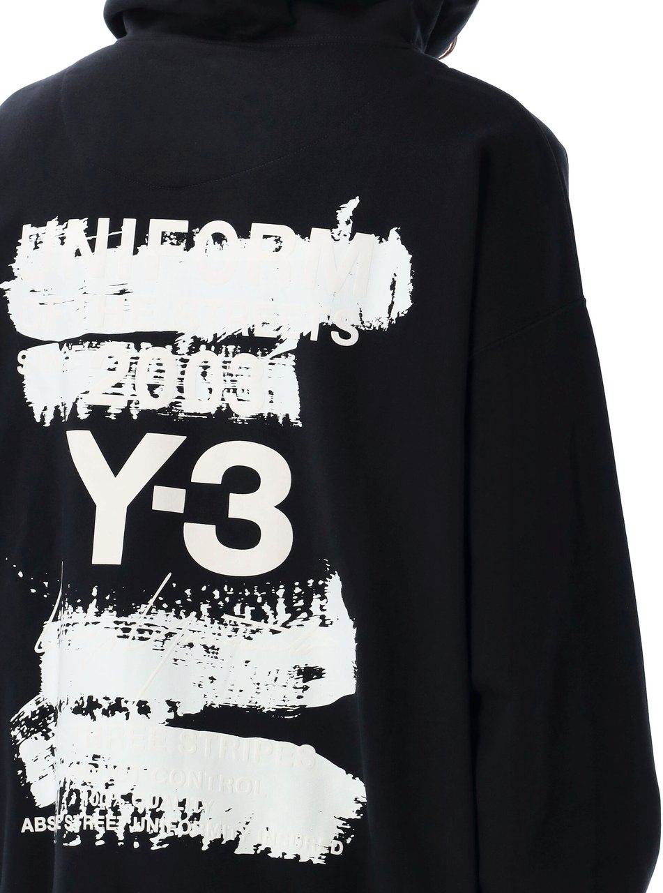 Y-3 Graphics Hoodie Nero Zwart