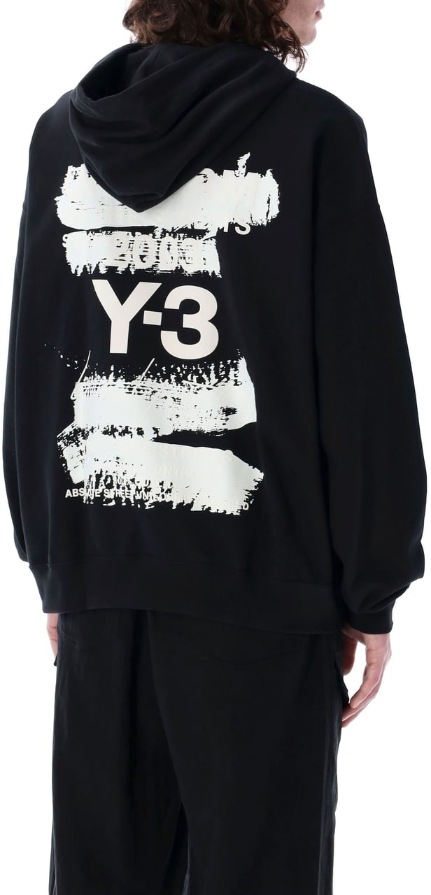 Y-3 Graphics Hoodie Nero Zwart