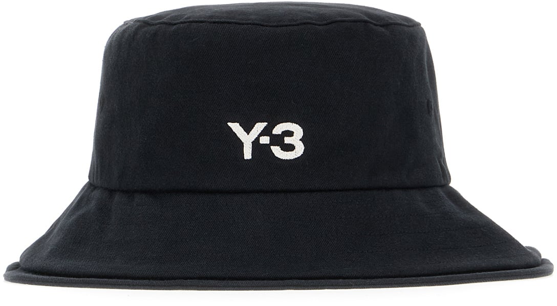 Y-3 Y-3 Black cotton bucket hat Zwart