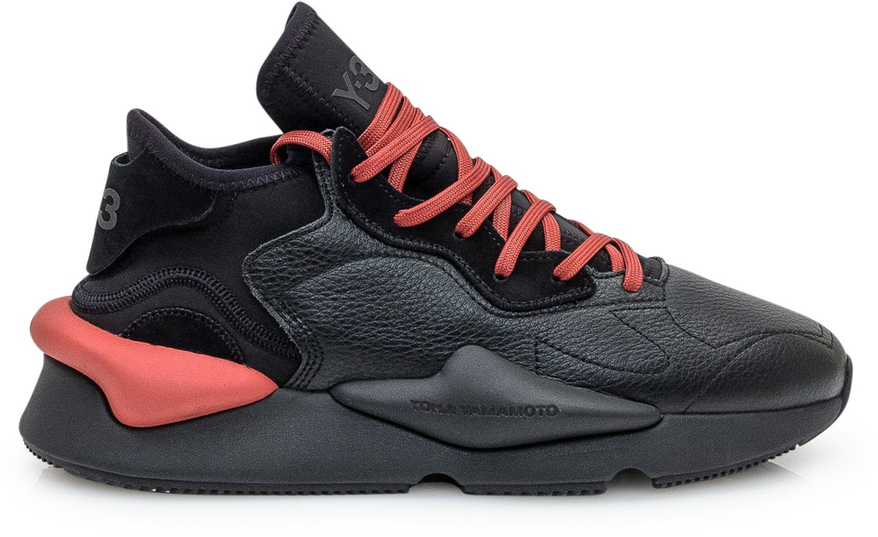 Y-3 Y-3 Sneakers Black con Dettagli Rossi Zwart