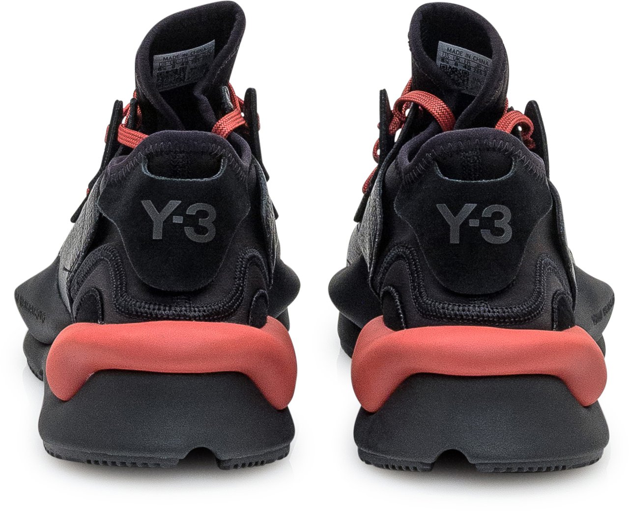 Y-3 Y-3 Sneakers Black con Dettagli Rossi Zwart