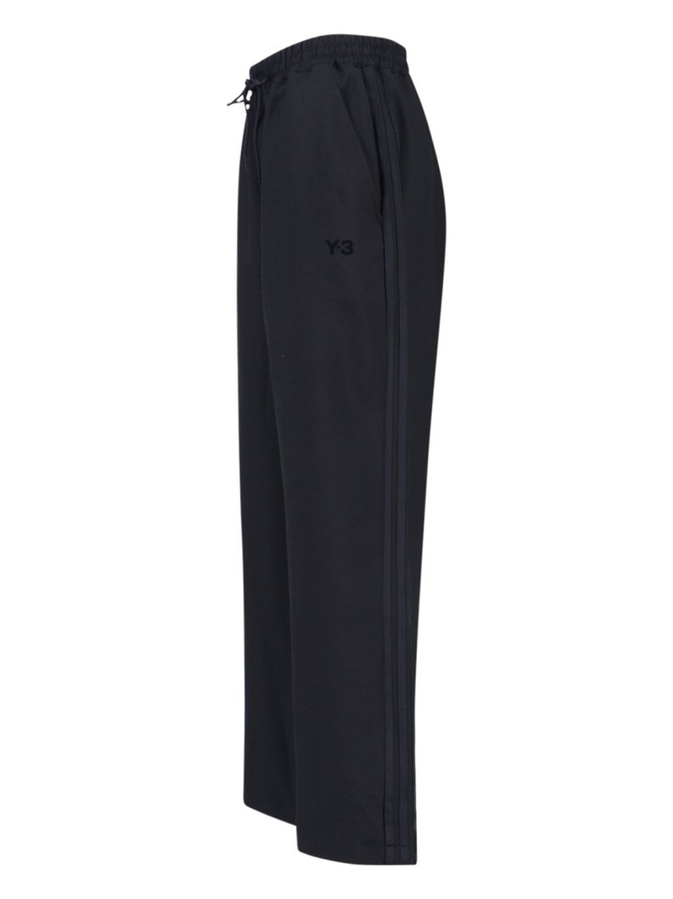Y-3 Straight Leg Pants With Elastic Waist And Drawstring Closure Zwart