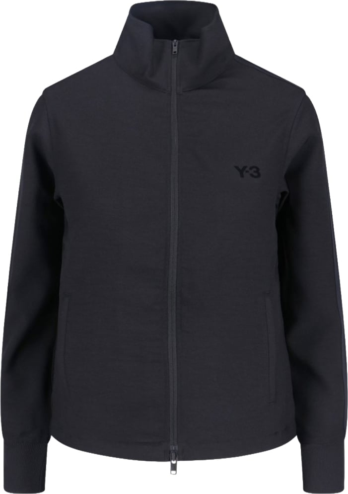 Y-3 Logo Zip Sweatshirt – Black Zwart