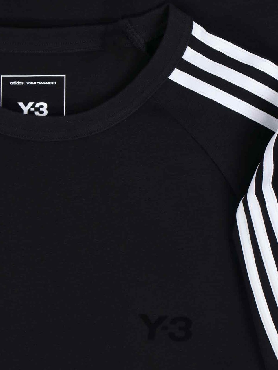 Y-3 Logo T-Shirt, In Black Fabric, Crew Neck Zwart