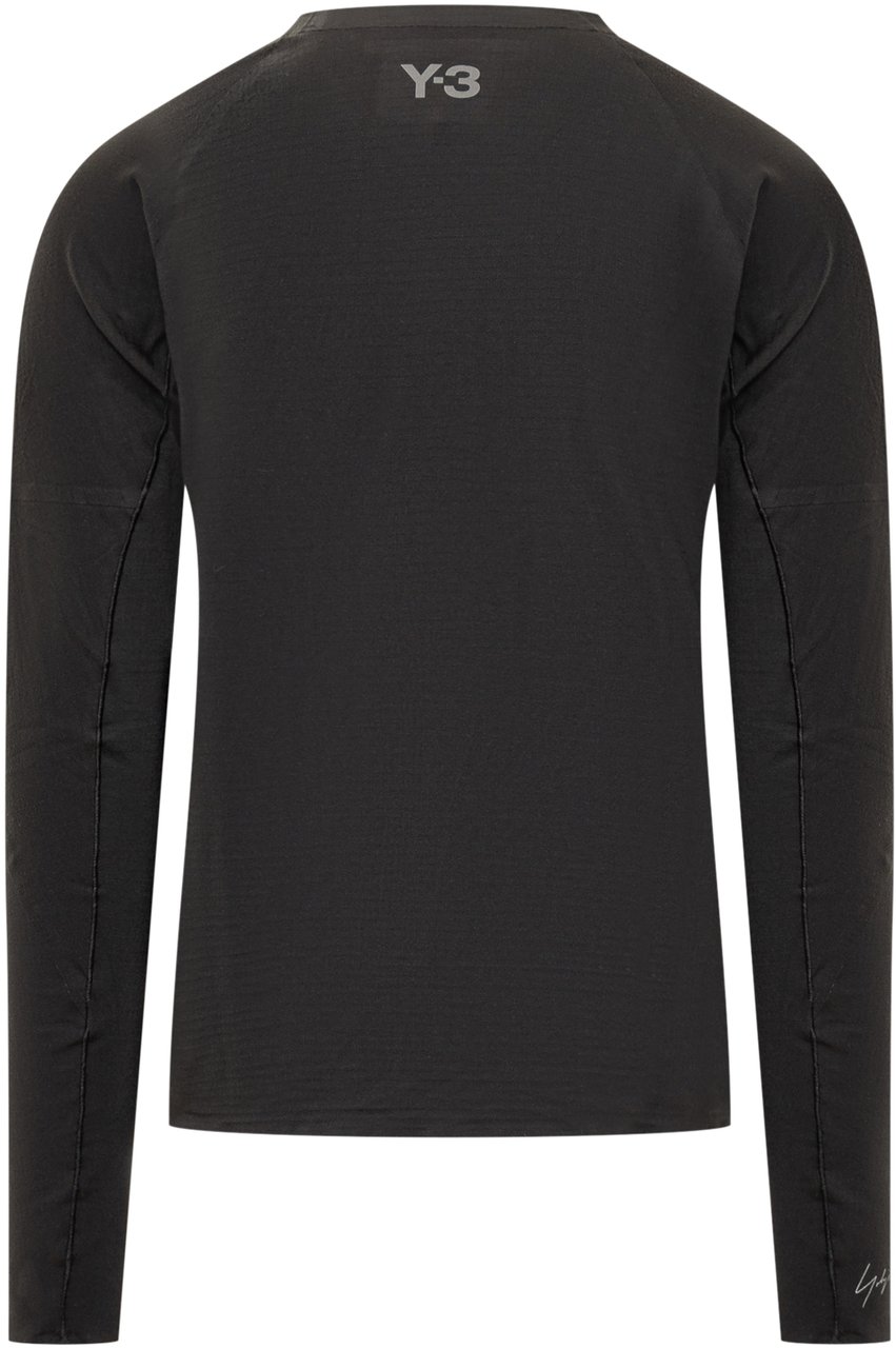 Y-3 Y-3 Maglia Tecnica Nera a Maniche Lunghe Zwart