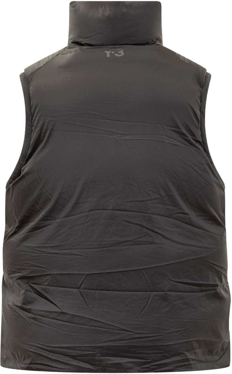 Y-3 Gilet imbottito nero con zip Y-3 Zwart