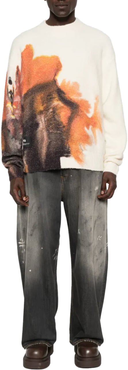 Y-3 Gfx Knit Crew Cwhite/multco Wit