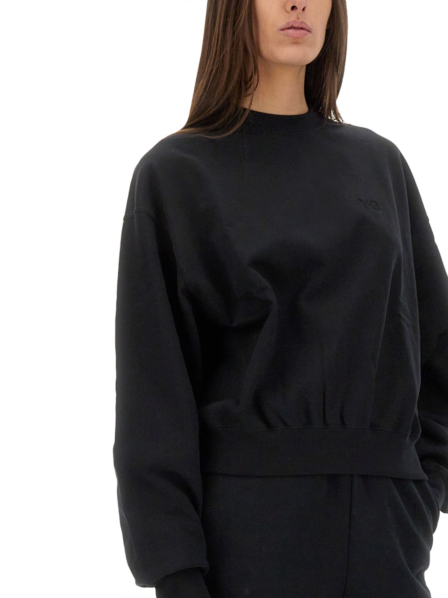 Y-3 Relaxed Fit Cotton Sweatshirt With Subtle Logo Zwart