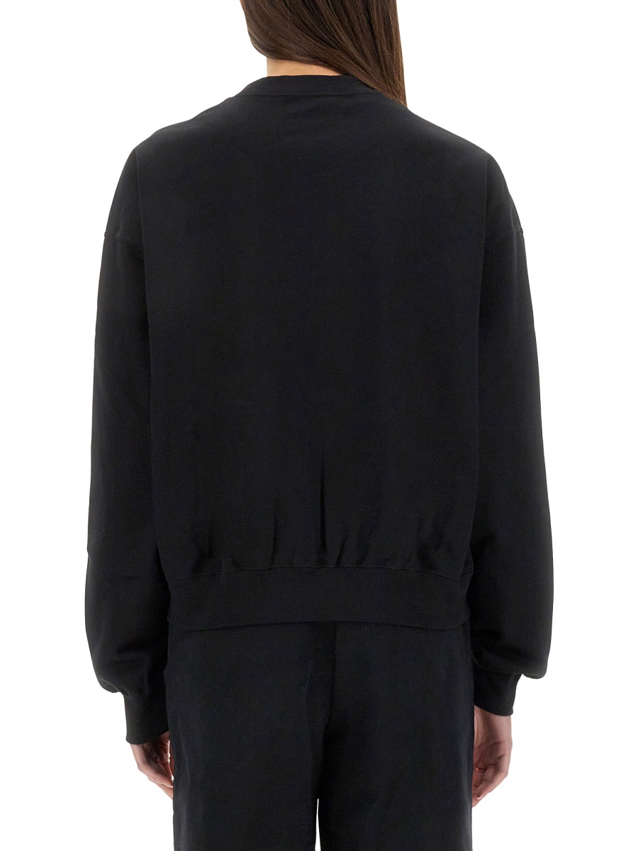 Y-3 Relaxed Fit Cotton Sweatshirt With Subtle Logo Zwart
