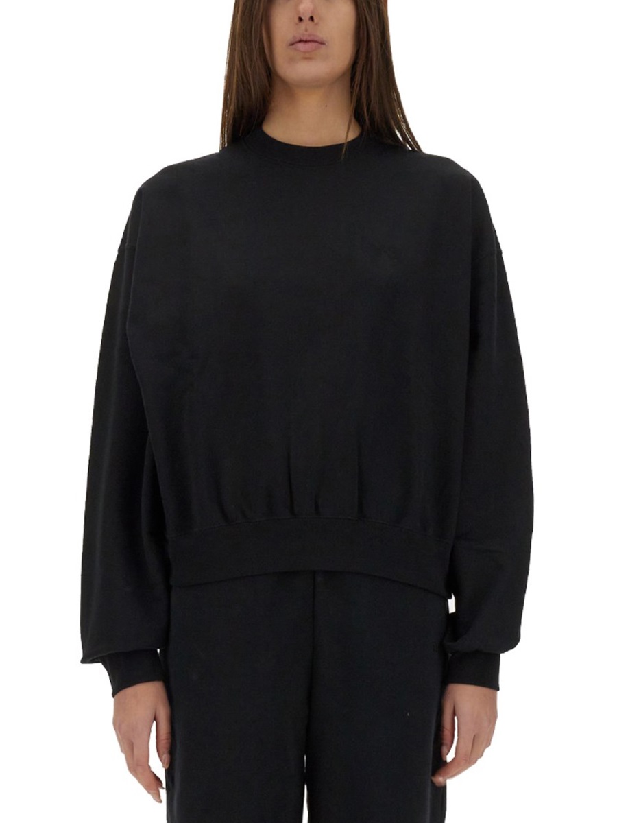 Y-3 Relaxed Fit Cotton Sweatshirt With Subtle Logo Zwart