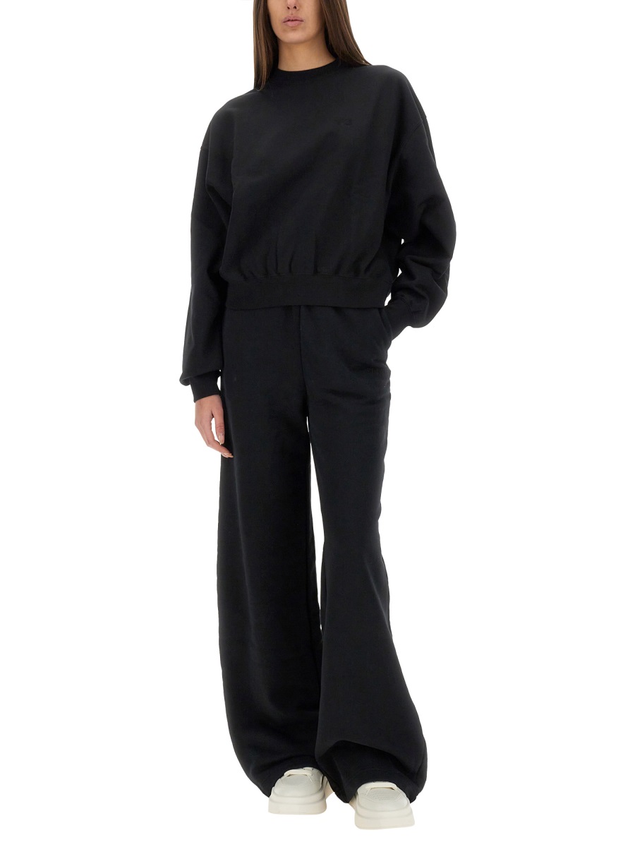 Y-3 Relaxed Fit Cotton Sweatshirt With Subtle Logo Zwart